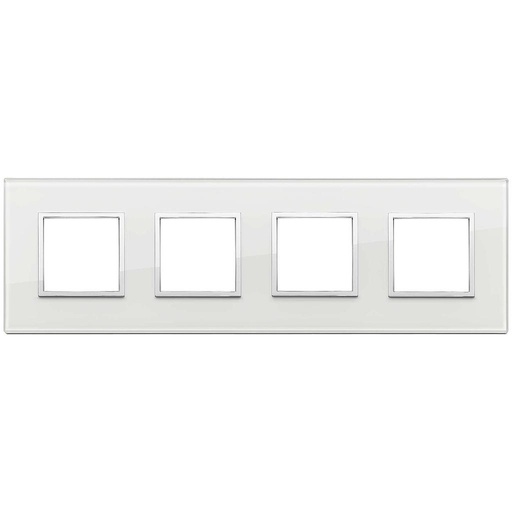 [VI21669.70] Vimar Eikon Evo - Luminosi 8M - 2+2+2+2 (Glas - White Diamond)