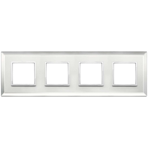 [VI21669.72] Vimar Eikon Evo - Luminosi 8M - 2+2+2+2 (Verre - Silver Ice)