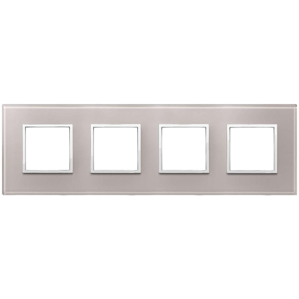 Vimar Eikon Evo - Luminosi 8M - 2+2+2+2 (Verre - Pearl Grey)