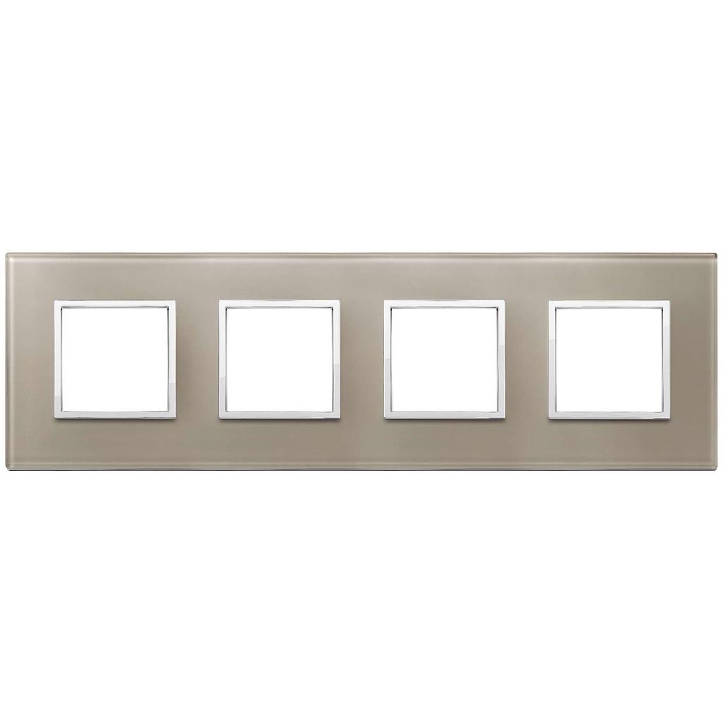 Vimar Eikon Evo - Luminosi 8M - 2+2+2+2 (Verre - Opal Brown)