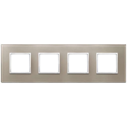 [VI21669.74] Vimar Eikon Evo - Luminosi 8M - 2+2+2+2 (Verre - Opal Brown)