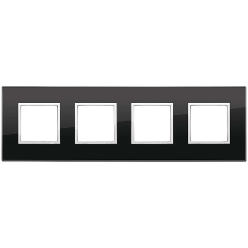 [VI21669.76] Vimar Eikon Evo - Luminosi 8M - 2+2+2+2 (Verre - Black Diamond)
