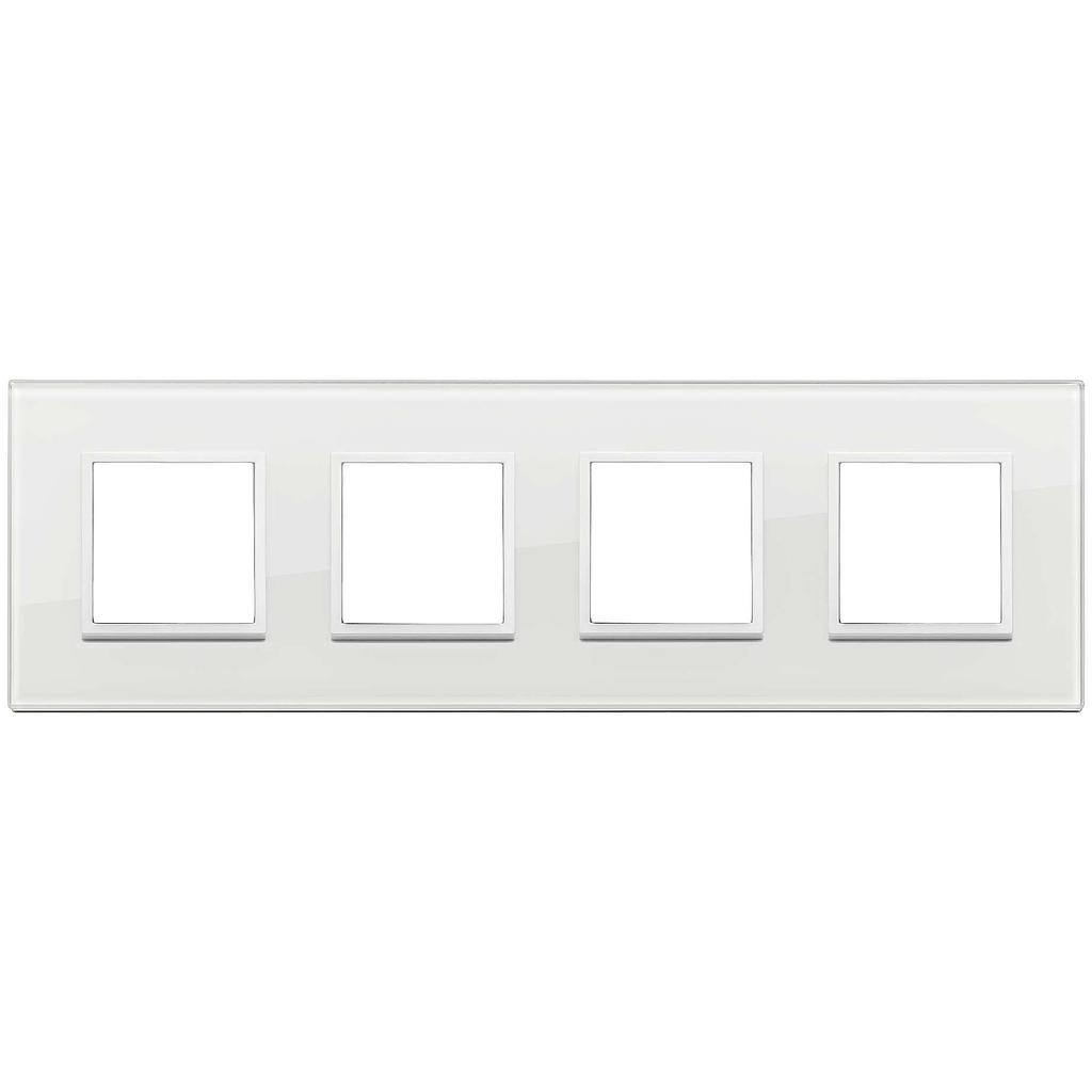 Vimar Eikon Evo - Essenziali 8M - 2+2+2+2 (Verre - Total White Diamond)