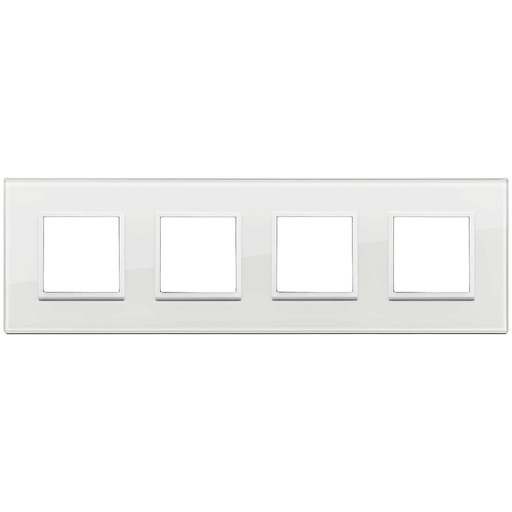 [VI21669.87] Vimar Eikon Evo - Essenziali 8M - 2+2+2+2 (Glas - Total White Diamond)