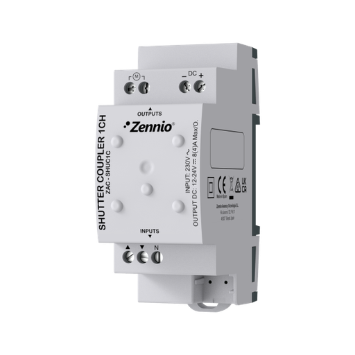 [ZEZAC-SHUC1C] Zennio AC/DC Rolluik Adapter (1 Motor)