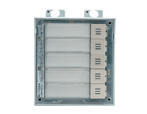 [ZEZVP-NAME5] Zennio GetFace IP - Module met 5 gelabelde knoppen