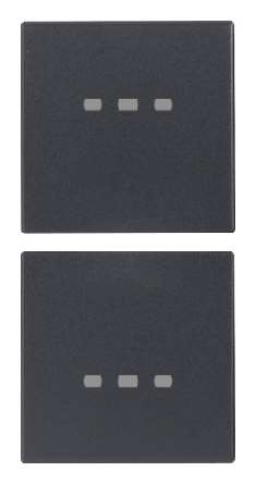 [VI20751] Vimar Eikon Evo/Exé - 2 demi-boutons 1M (Custom - Gris)