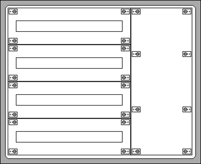 [ET4x36.B] ETI Solid GSX - Opbouwverdeelkast 4R/96M (met klemmenstrook)