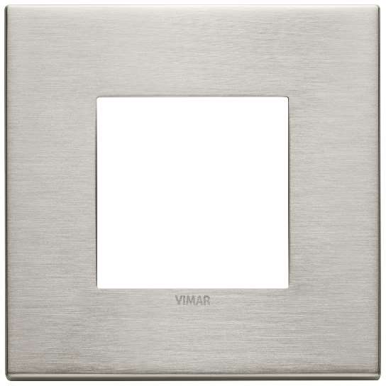Vimar Eikon Exé - Plaque de Recouvrement 2M (Métal Brossé - Nickel)