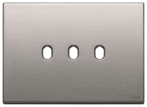 [VI22673.3.11] Vimar Eikon Exé Vintage - Plaque de Recouvrement 3Mx3 (Nickel Brossé)