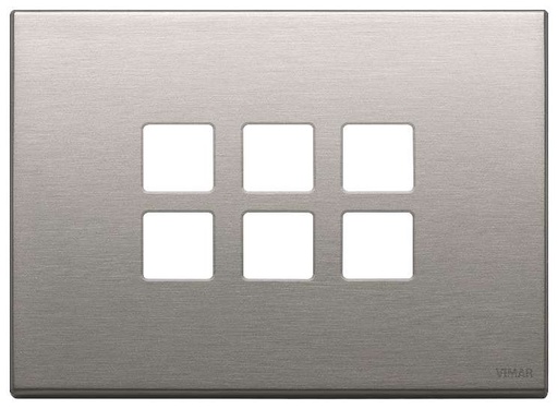[VI22693.11] Vimar Eikon Exé Flat - Afdekraam 3Mx6 (Brushed Nickel)
