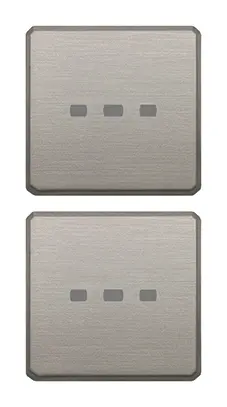 [VI22751.11] Vimar Eikon Exé Flat - 2 Knoppen (Blanco Verlicht - Nikkel)