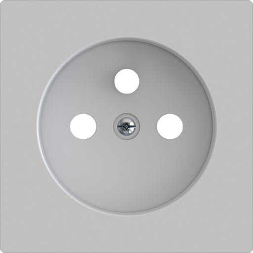 [ZE830000606] Zennio ZS55 - Centraalplaat voor penaarde stopcontact met schroeven ZE8300005 (Zilver)