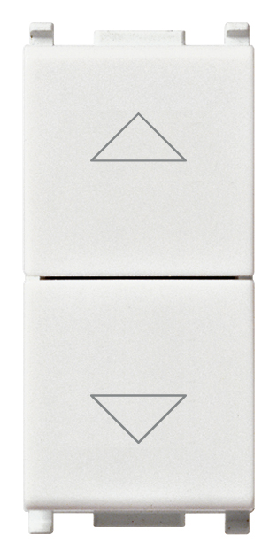 Vimar Plana - 2 halve knoppen 1P NO+NO 10A (Pijlen, Wit)