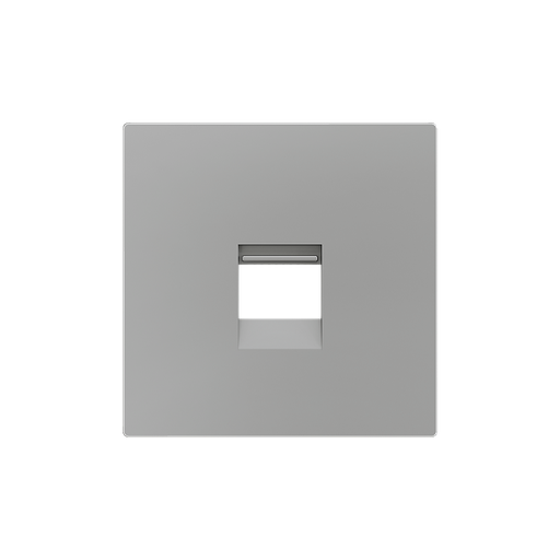 [ZE830001206] Zennio ZS55 - Centraalplaat voor enkele RJ45 connector (Zilver) - VPE=10