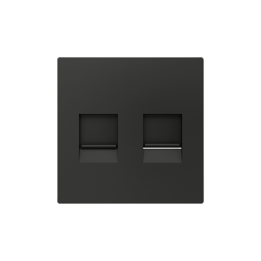 [ZE830001305] Zennio ZS55 - Centraalplaat voor dubbele RJ45 connector (Antraciet)