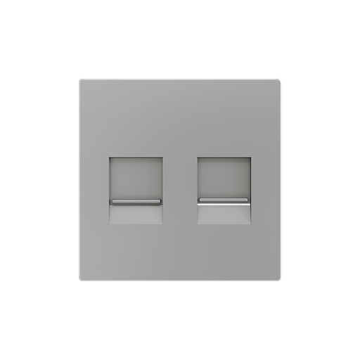 [ZE830001306] Zennio ZS55 - Centraalplaat voor dubbele RJ45 connector (Zilver)