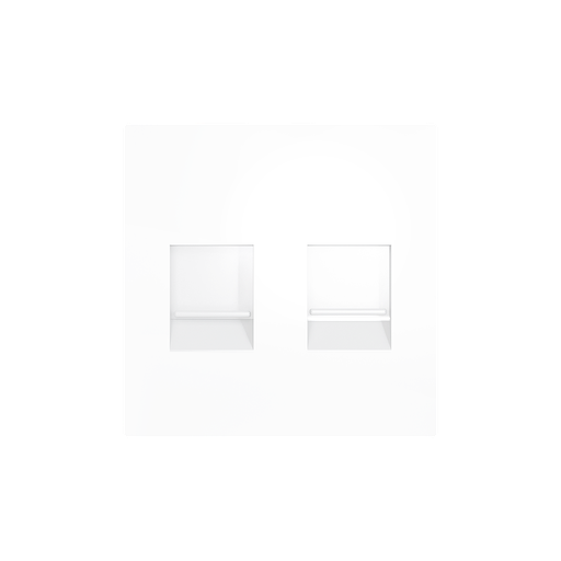 [ZE830001308] Zennio ZS55 - Centraalplaat voor dubbele RJ45 connector (Glanzend wit)