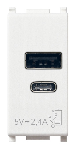 [VI14292.AC] Vimar Plana - A+C-USB supply unit 5V 2,4A 1M white