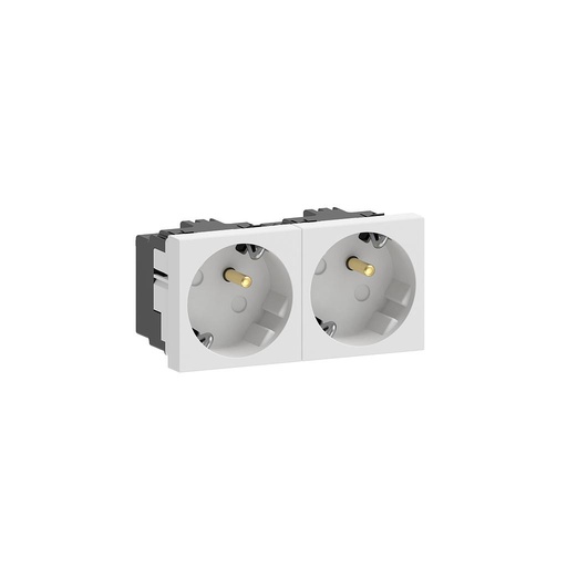 [GK6919] GGK M45-1G-9010 stopcontact 2-V 45° met pen- en randaarde (wit)