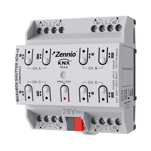 [ZEZIOMBSH4V3] Zennio MAXinBOX SHUTTER 4CH v3