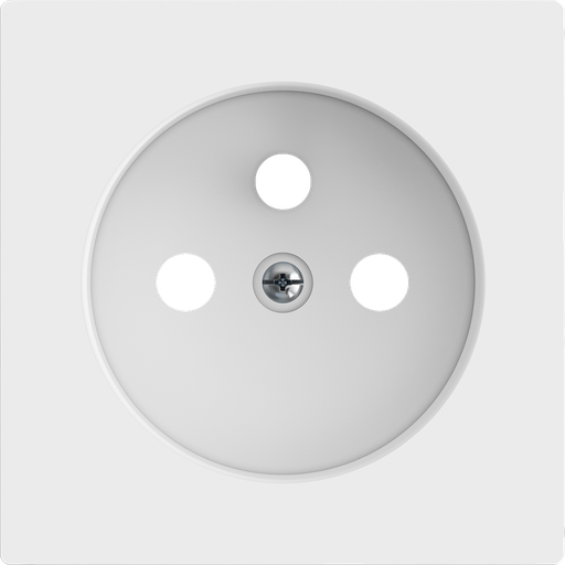 [ZE830000609] Zennio ZS55 - Centraalplaat voor penaarde stopcontact met schroeven ZE8300005 (Mat wit)