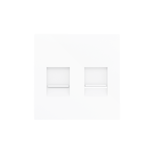 [ZE830001309] Zennio ZS55 - Centraalplaat voor dubbele RJ45 connector (Mat wit)