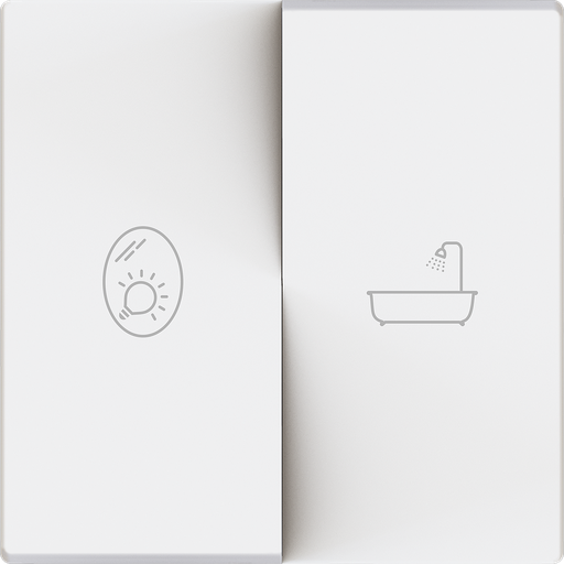 [ZE830004409] Zennio ZS55 - Dubbele schakelaarafdekking met custom print (Mat wit) - VPE=10