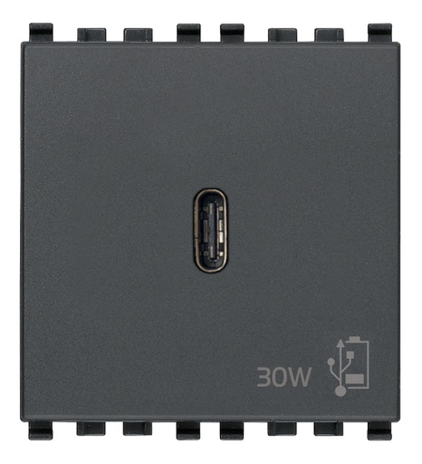 [VI20298] Vimar Eikon - USB-C Unité d'alimentation 30W PD (Gris)