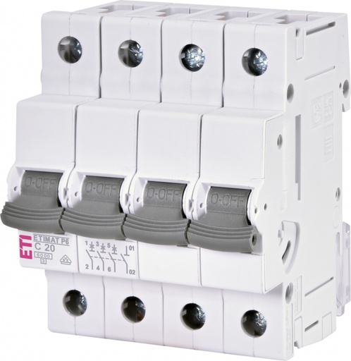 [ET1900431] ETI Etimat 6 - Automaat C 3P+N 6kA 20A