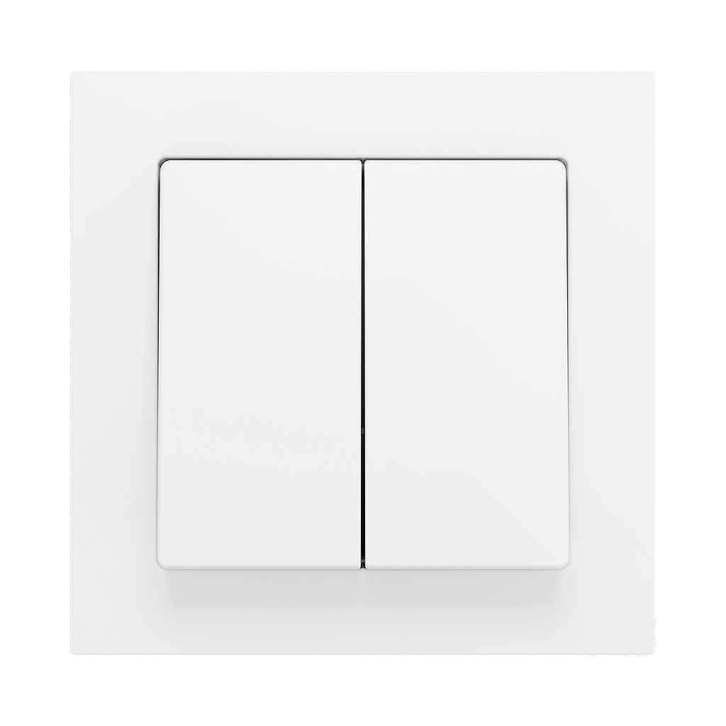 Zennio ZS55 - Soft drukknop - dubbel 4-v (Wit)