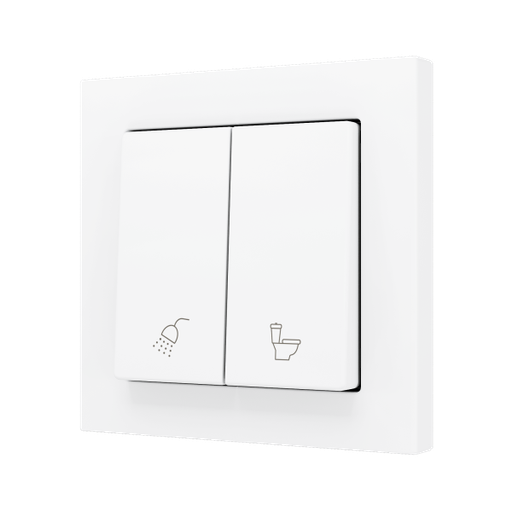 [ZEZS552PB2MWC] Zennio ZS55 - Soft drukknop - dubbel 2-v (Wit - Custom) - vanaf 100 stuks