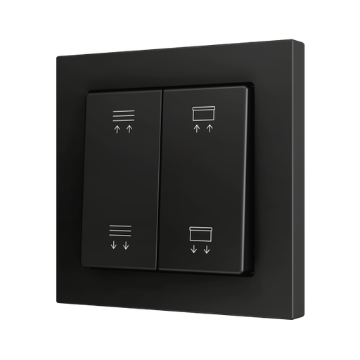 [ZEZS552PB4AC] Zennio ZS55 - Soft drukknop - dubbel 4-v (Antraciet - Custom) - vanaf 100 stuks