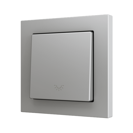 [ZEZS551PB1LS] Zennio ZS55 - Soft drukknop - enkel 1-v - licht icoon (Zilver)