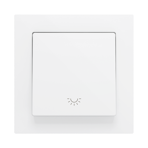 [ZEZS551PB1LMW] Zennio ZS55 - Soft drukknop - enkel 1-v - licht icoon (Wit)