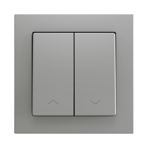 [ZEZS552PB2SS] Zennio ZS55 - Bouton poussoir Soft - double 2-p - icône volet (Argent) - VPE=10