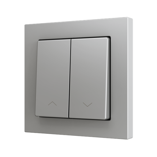 [ZEZS552PB2SS] Zennio ZS55 - Soft drukknop - dubbel 2-v - rolluik icoon (Zilver)