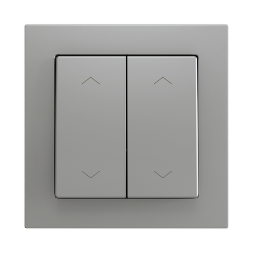 [ZEZS552PB4SS] Zennio ZS55 - Bouton poussoir Soft - double 4-p - icône volet (Argent) - VPE=10