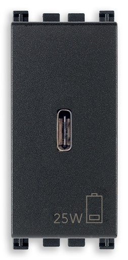 [VI19292.C.25] Vimar Arké - USB C Voedingsunit 1M 25W (grijs)