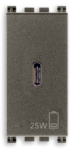 [VI19292.C.25.M] Vimar Arké - USB C Voedingsunit 1M 25W (metal)