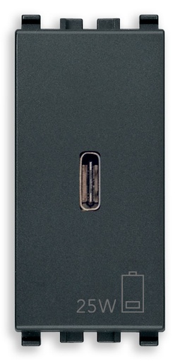 [VI20292.C.25] Vimar Eikon - USB C Voedingsunit 1M 25W (grijs)