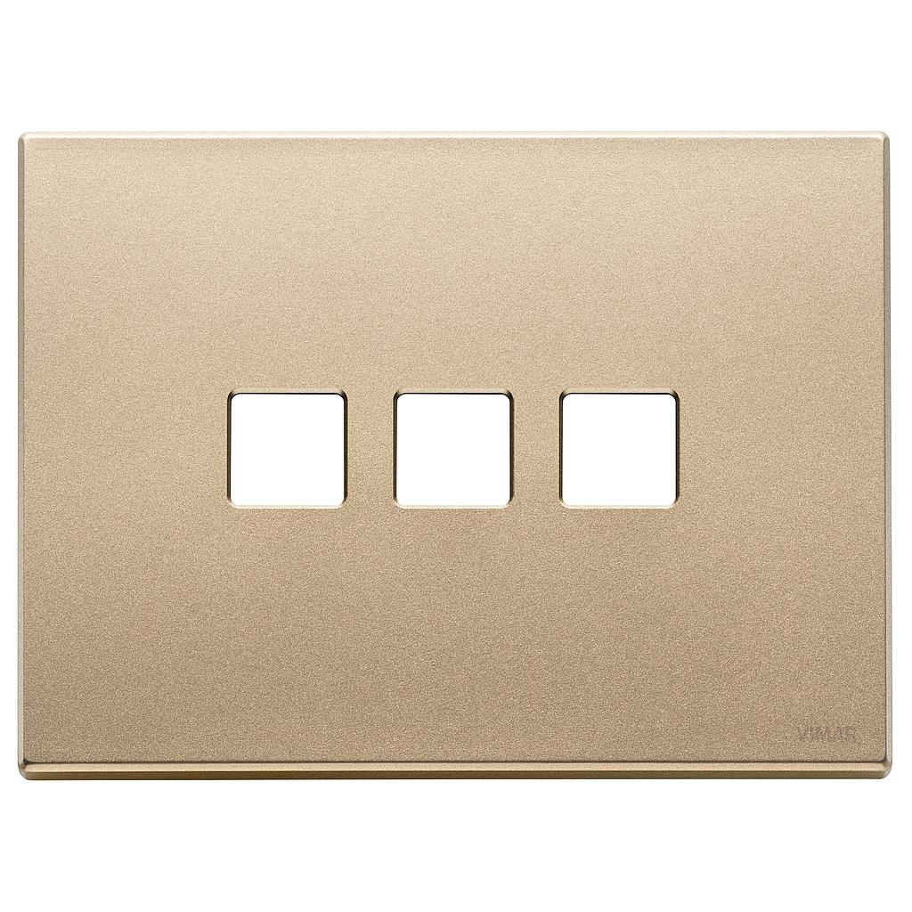 Vimar Eikon Exé Flat - Afdekraam 3Mx3 (satijn goud)
