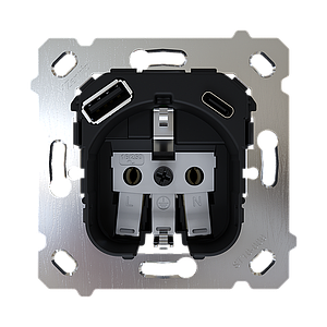 Zennio ZS55 - Schuko insert met USB C+A 16A/250V
