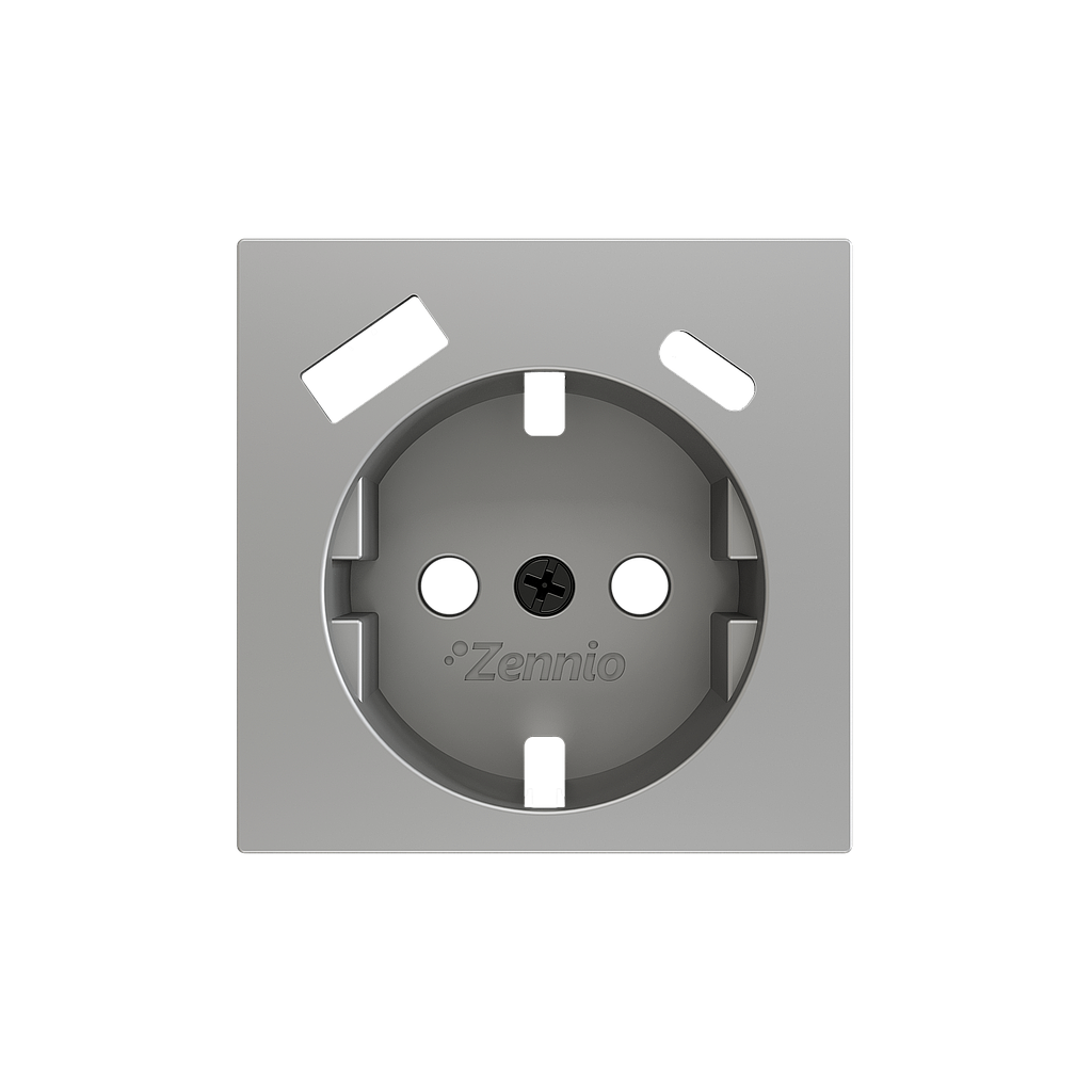 Zennio ZS55 - Centraalplaat 55x55mm voor schuko stopcontact met USB C+A (Zilver) - VPE=10