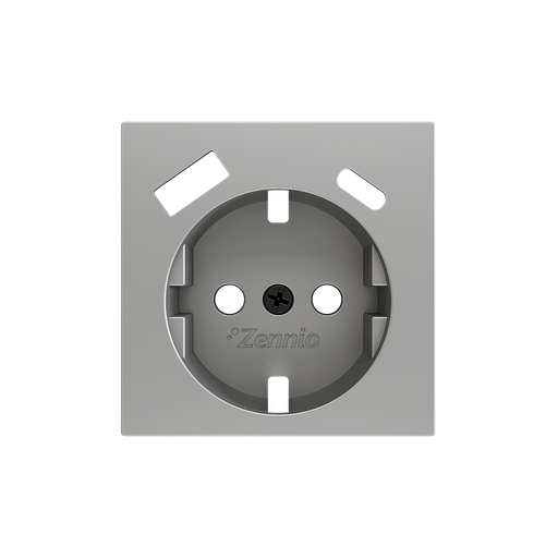 [ZEZS55CSC2USS] Zennio ZS55 - Centraalplaat 55x55mm voor schuko stopcontact met USB C+A (Zilver) - VPE=10