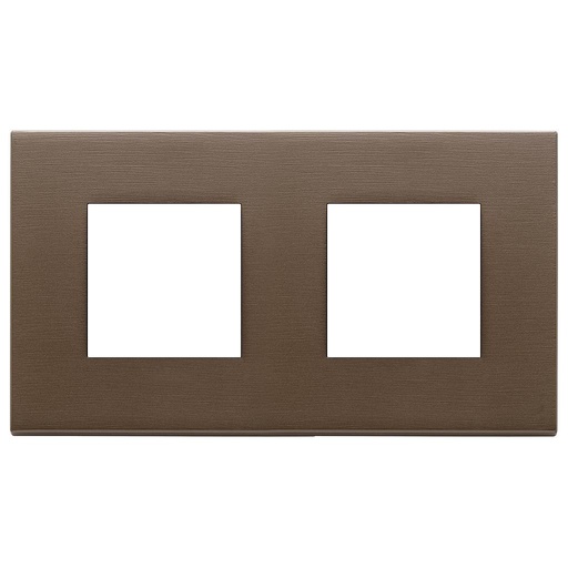 [VI22643.12] Vimar Eikon Exé - Plaque de recouvrement 4M - 2+2x71 (Métal brossé - Bronze)