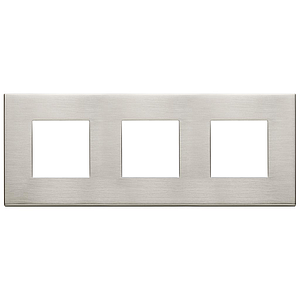 Vimar Eikon Exé - Afdekraam 6M - 2+2+2x71 (Geborsteld metaal - Nikkel)