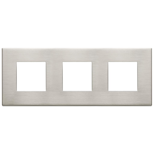 [VI22644.11] Vimar Eikon Exé - Plaque de recouvrement 6M - 2+2+2x71 (Métal brossé - Nickel)