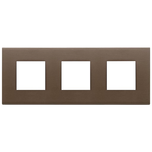 [VI22644.12] Vimar Eikon Exé - Plaque de recouvrement 6M - 2+2+2x71 (Métal brossé - Bronze)