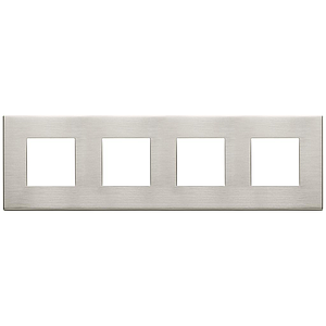 Vimar Eikon Exé - Afdekraam 8M - 2+2+2+2x71 (Geborsteld metaal - Nikkel)